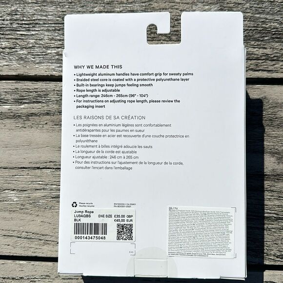 Lululemon‎ Adjustable Length Jump Rope Black NWT - Picture 2 of 4